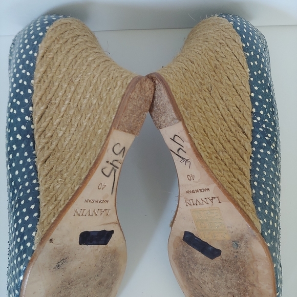 LANVIN Spotted Genuine Snakeskin Espadrille Wedges Size EU 40 - Picture 9 of 11